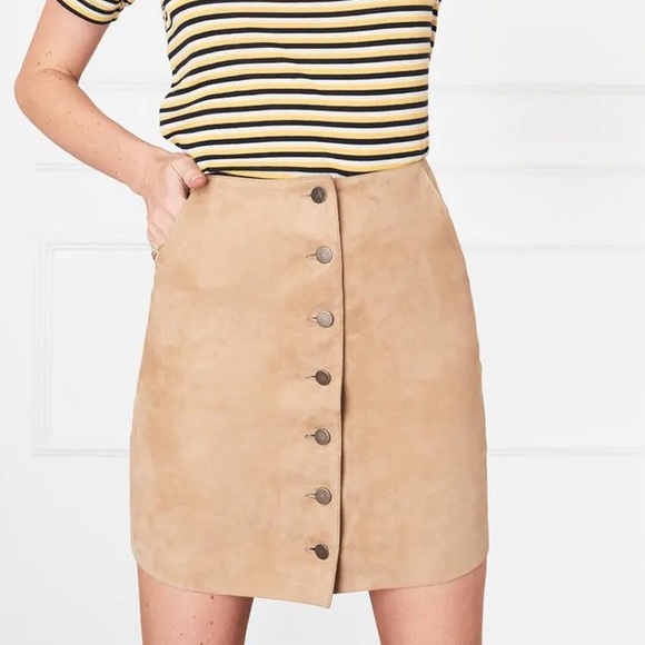 Anine Bing Dresses & Skirts - NWT Anine Bing Button-Down Soft Suede Skirt